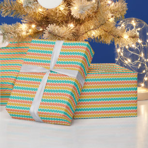 Farbenfrohes Chevron Kleine Streifen Geschenkpapie Geschenkpapier
