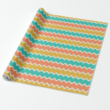 Farbenfrohes Chevron-Mittelstreifen-Geschenkpapier