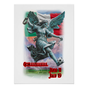 Farbenfrohes Design des Engels der Unabhängigkeit Poster