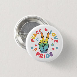 Farbenfrohes Design mit Frieden, Liebe und Stolz H Button