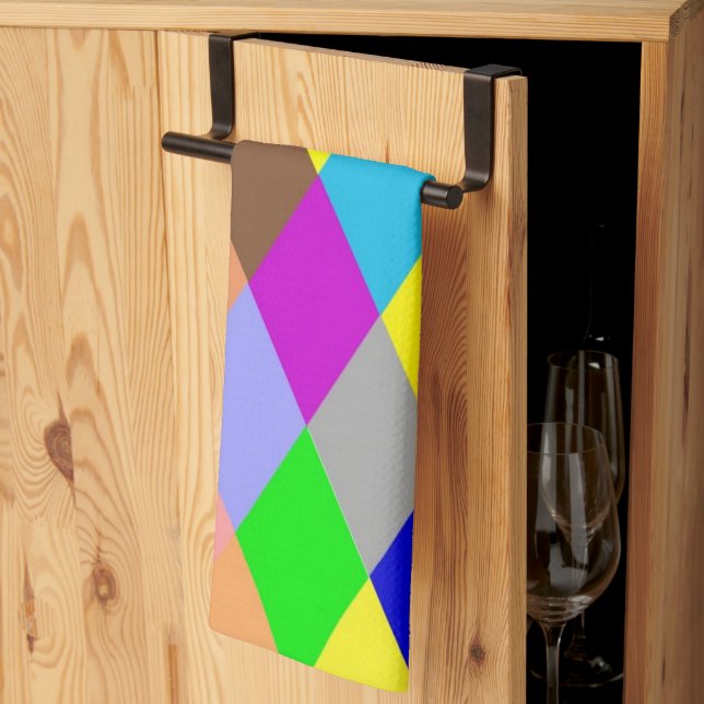 Farbenfrohes Diamantdesign Geschirrtuch (Drittel gefaltet)