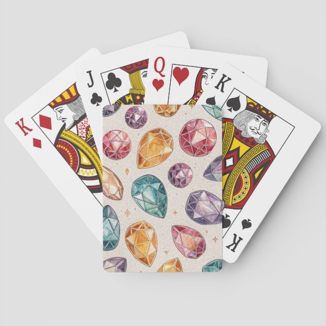 Farbenfrohes Edelsteinmuster (1) Spielkarten (Rückseite)