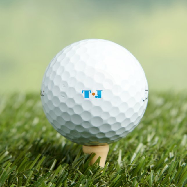 Farbenfrohes einfaches Monogramm Golfball (Insitu T-Shirt)