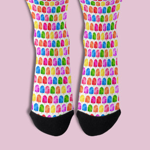 Farbenfrohes Eis am Stiel Muster Socken