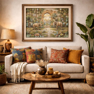 Farbenfrohes elegantes retro-geometrisches abstrak kissen