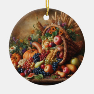 Farbenfrohes/Erntedank/Füllhorn/Herbst Keramik Ornament