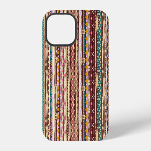 Farbenfrohes ethnisches Boho-Stammesmuster iPhone 12 Hülle
