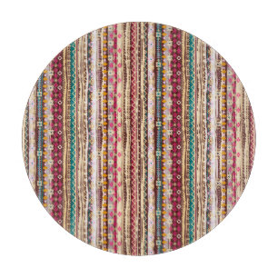 Farbenfrohes ethnisches Boho-Stammesmuster Schneidebrett