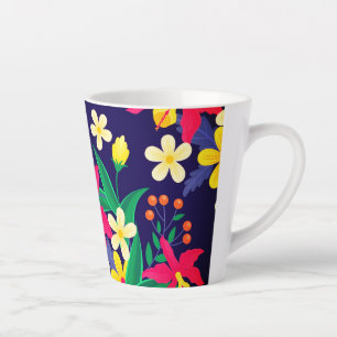 Farbenfrohes exotisches Blumen-Blatt-Muster-23021 Milchtasse