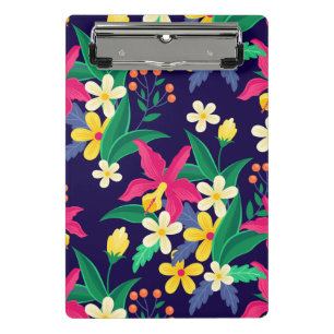 Farbenfrohes exotisches Blumen-Blatt-Muster-23021 Mini Klemmbrett