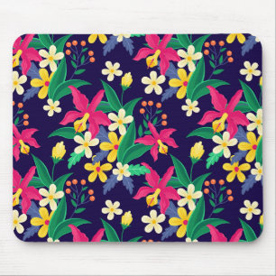 Farbenfrohes exotisches Blumen-Blatt-Muster-23021 Mousepad
