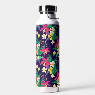 Farbenfrohes exotisches Blumen-Blatt-Muster-23021 Trinkflasche