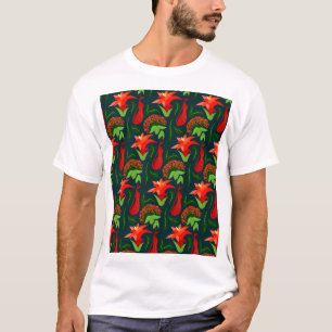 Farbenfrohes exotisches Blumenblätter-Muster-23187 T-Shirt