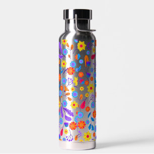 Farbenfrohes exotisches Blumenmuster-23165 Trinkflasche