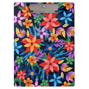 Farbenfrohes exotisches Blumenmuster-68578 Klemmbrett