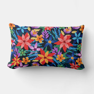 Farbenfrohes exotisches Blumenmuster-68578 Lendenkissen