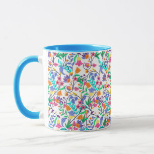 Farbenfrohes exotisches Blumenmuster Tasse