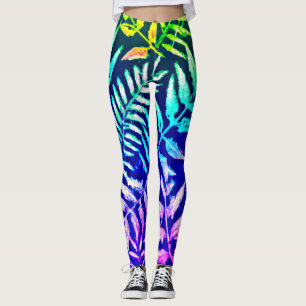 Farbenfrohes Farnmuster Leggings