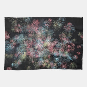 Farbenfrohes Feuerwerk Geschirrtuch
