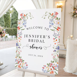 Farbenfrohes florales Boho-Hochzeitsdusche-Willkom Poster