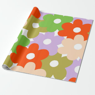 Farbenfrohes florales einfaches tropisches Blumenm Geschenkpapier
