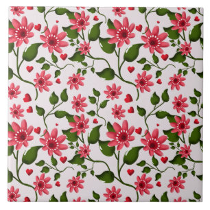 Farbenfrohes florales Muster Nahtlos helle Blume Fliese