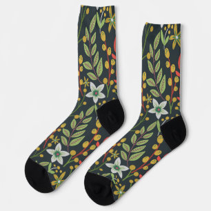 Farbenfrohes florales nahtloses Muster Blumen und Socken