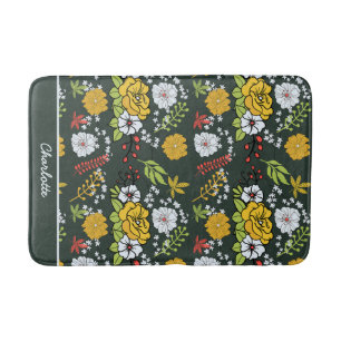 Farbenfrohes florales nahtloses Muster personalisi Badematte