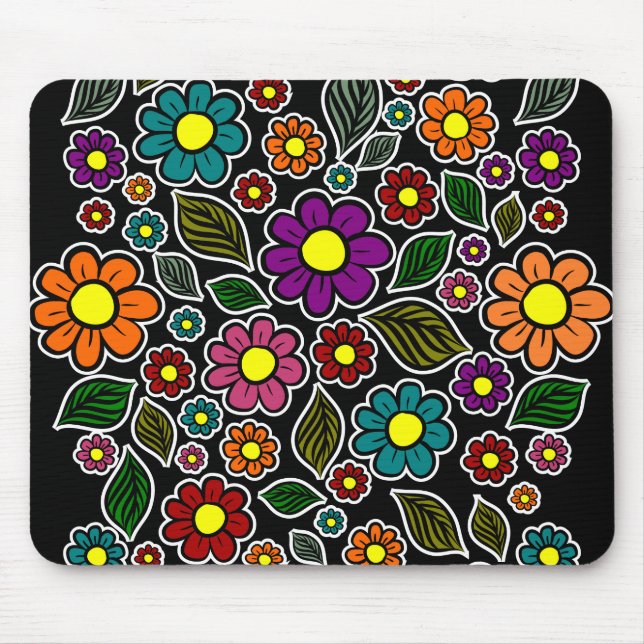 Farbenfrohes florales Naturmuster Mousepad (Vorne)