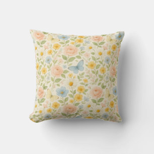Farbenfrohes florales Vintage-Muster mit Schmetter Kissen