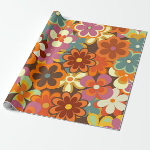 Farbenfrohes florales vintage nahtloses Muster. Re Geschenkpapier