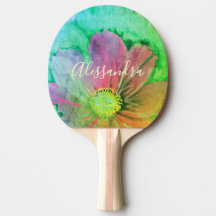 Farbenfrohes florales Wasserfarben-Monogramm Name