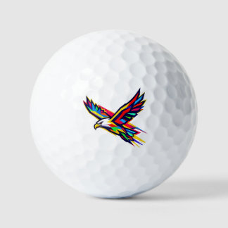 Farbenfrohes Flugadler Regenbogen-Logo Sportgesche Golfball