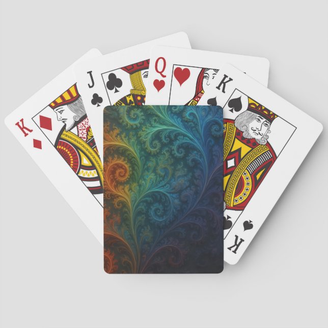 Farbenfrohes Fraktal Spielkarten (Rückseite)