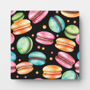 Farbenfrohes französisches Macaron-Wasserfarbmuste Fotoplatte