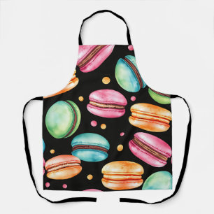 Farbenfrohes französisches Macaron-Wasserfarbmuste Schürze