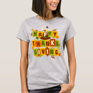 Farbenfrohes frohes Erntedankfest T-Shirt