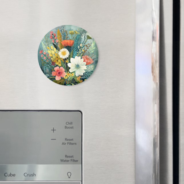 Farbenfrohes Frühlingsbouquet Magnet (In Situ (Kühlschrank))