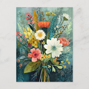 Farbenfrohes Frühlingsbouquet Postkarte