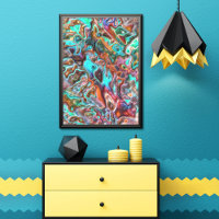 Farbenfrohes funky lustiges Faux-3D-Unschärfewelle