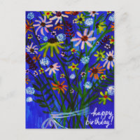 Farbenfrohes Gänseblümchen Bouquet Blau Bunter Geb