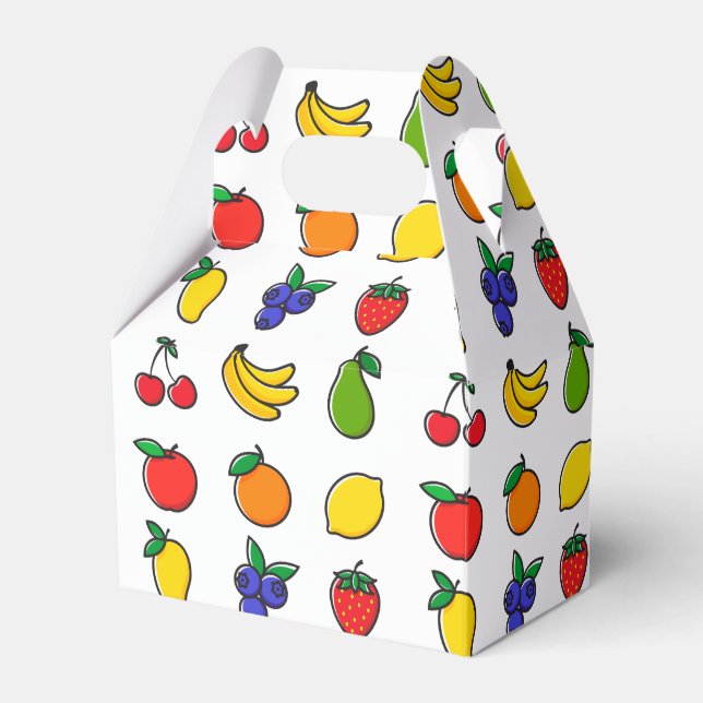 Farbenfrohes gemischtes Fruchtmuster Geschenkschachtel (Vorderseite)
