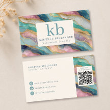 Farbenfrohes Geode-Muster Monogramm Schmuckdesigne