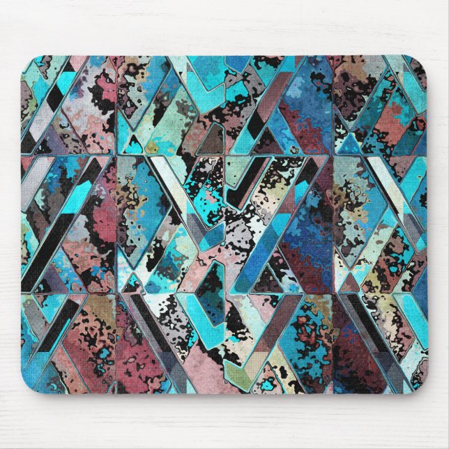 Farbenfrohes geometrisches abstraktes Muster Mousepad (Vorne)