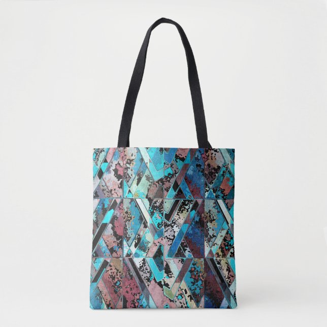 Farbenfrohes geometrisches abstraktes Muster Tasche (Vorderseite)