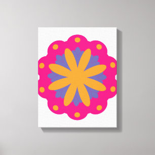 Farbenfrohes geometrisches Blumendesign Leinwanddruck