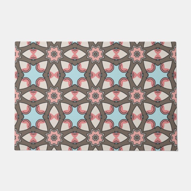 Farbenfrohes geometrisches Formenmuster – Moderne  Fußmatte (Vorderseite)