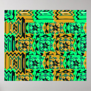 Farbenfrohes geometrisches Glitch-Muster  Poster