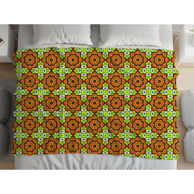 Farbenfrohes geometrisches Mandala-Muster  Fleecedecke (Von Creator hochgeladen)