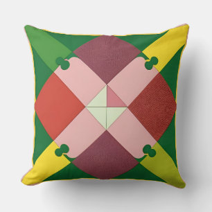 Farbenfrohes geometrisches Muster mit abstrakten F Kissen